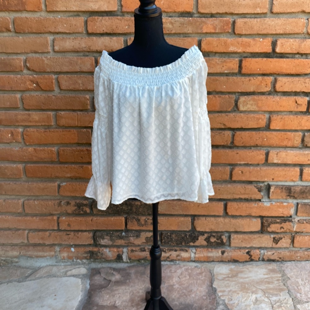 💧BlueRain💧from Francesca’s off the shoulder blouse